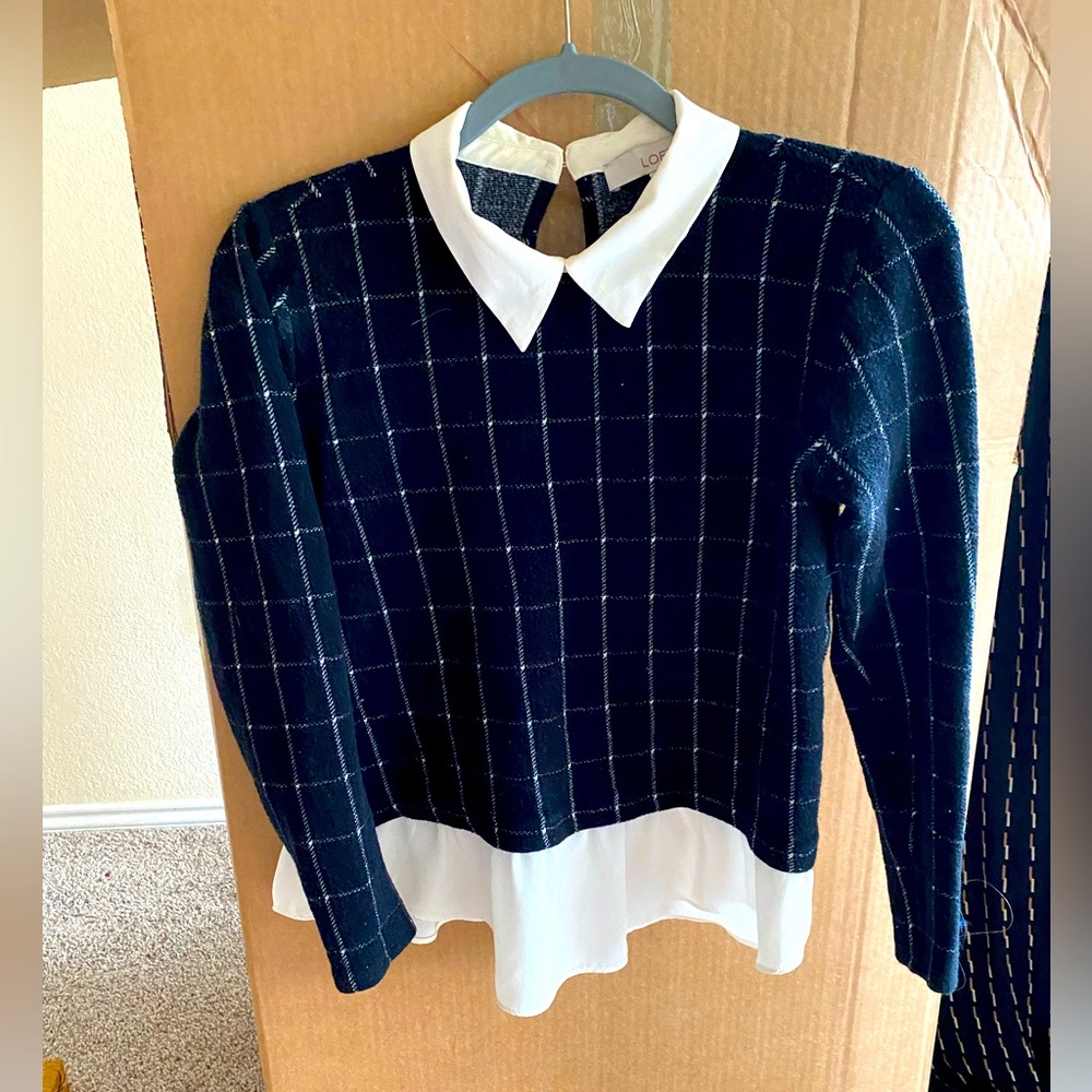 Faux button up collar shirt